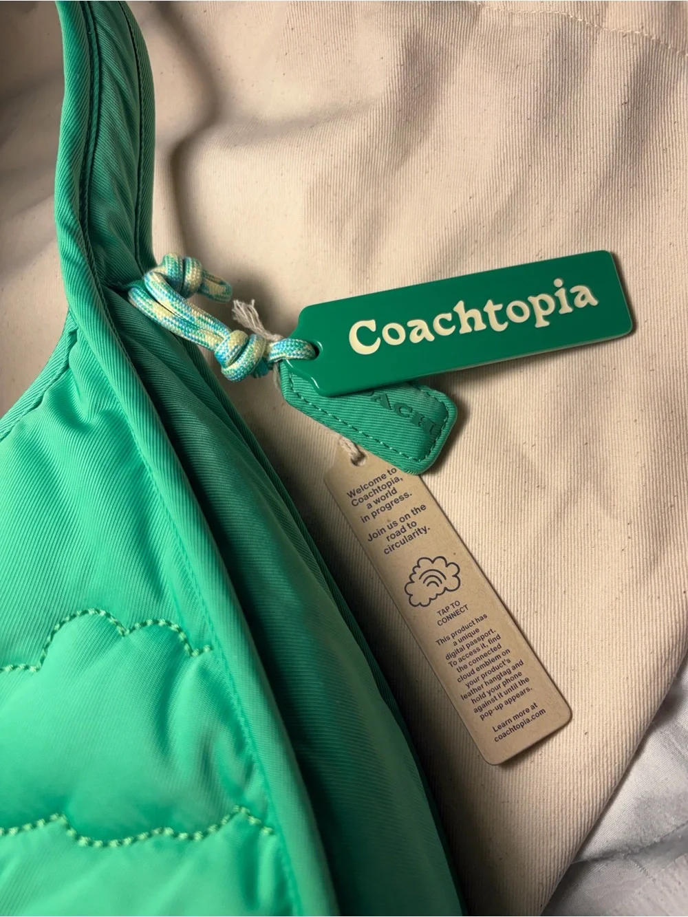 Coach Coachtopia 💚💚 Loop Ergo Cloud-Print Shoulder Bag in green NWT NIB